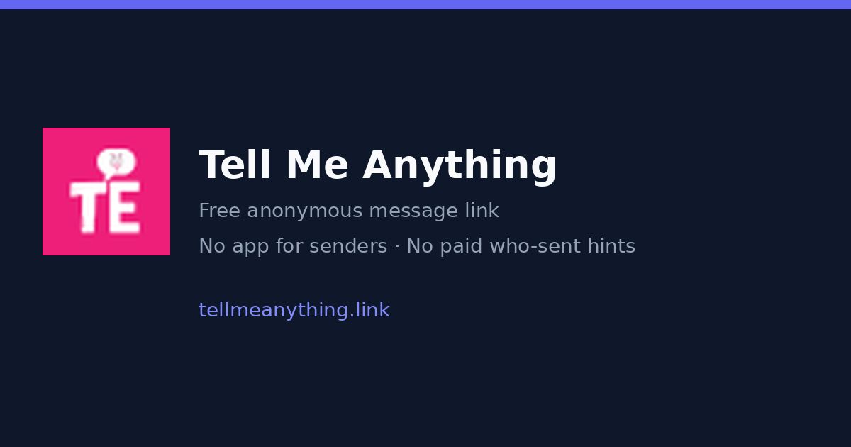 Tell Me Anything website screenshot