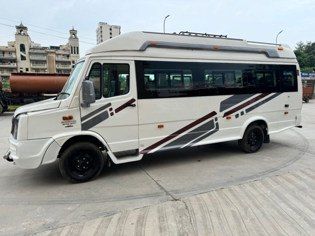 Tempo Traveller on Rent in Noida | Cab &amp; Taxi Service | Hardik Travels website screenshot