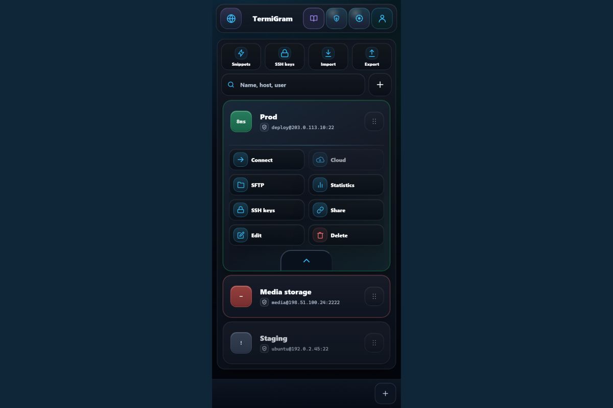TermiGram screenshot