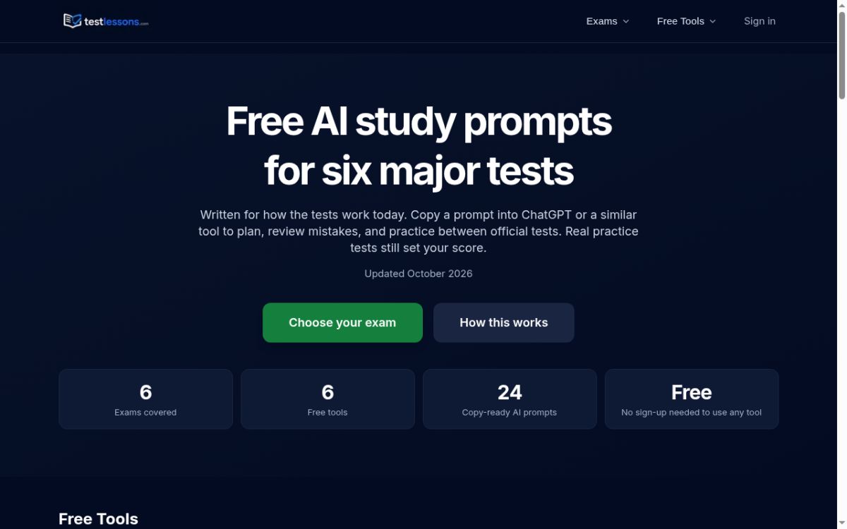 TestLessons screenshot