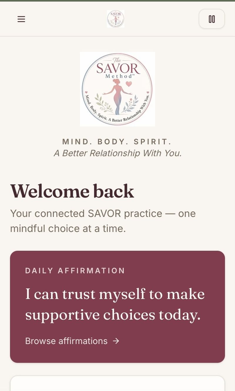 The SAVOR Method™ website screenshot