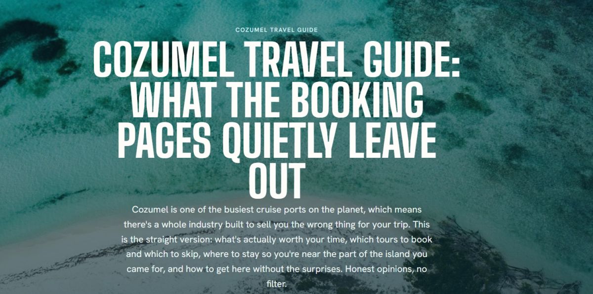 Things To Do Cozumel website screenshot