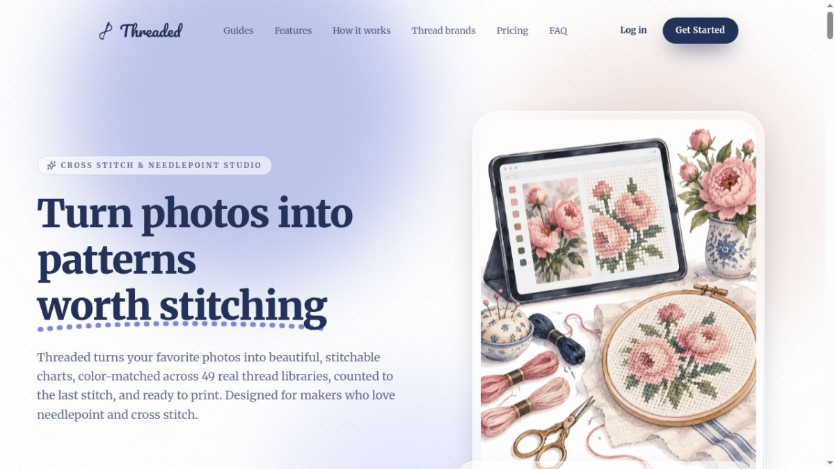 Threaded website screenshot