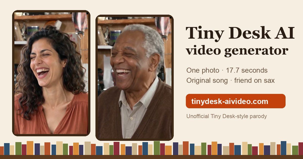 Tiny Desk AI Video website screenshot