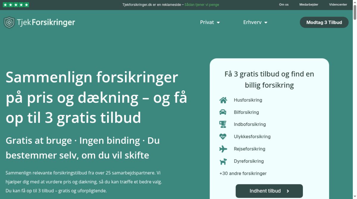TjekForsikringer screenshot
