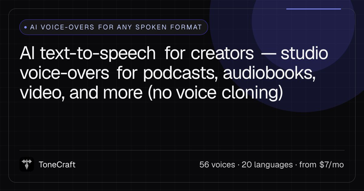 ToneCraft website screenshot