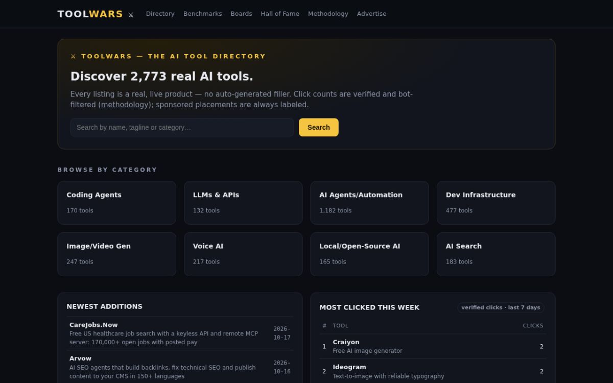 TOOLWARS website screenshot
