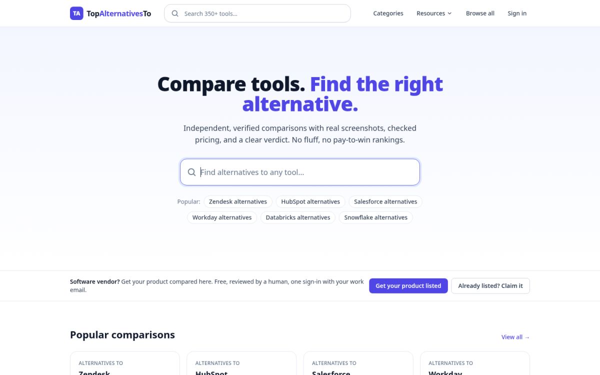 TopAlternatives screenshot