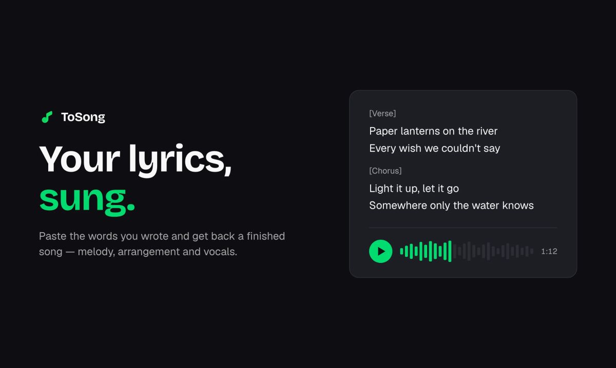 ToSong website screenshot