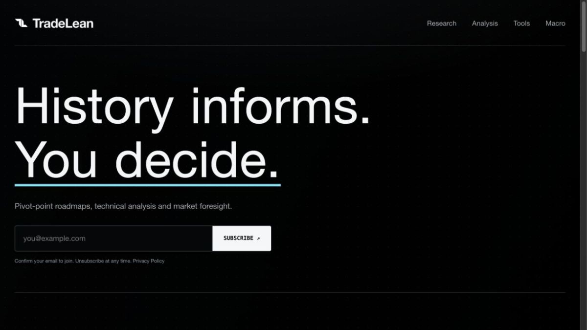 TradeLean website screenshot