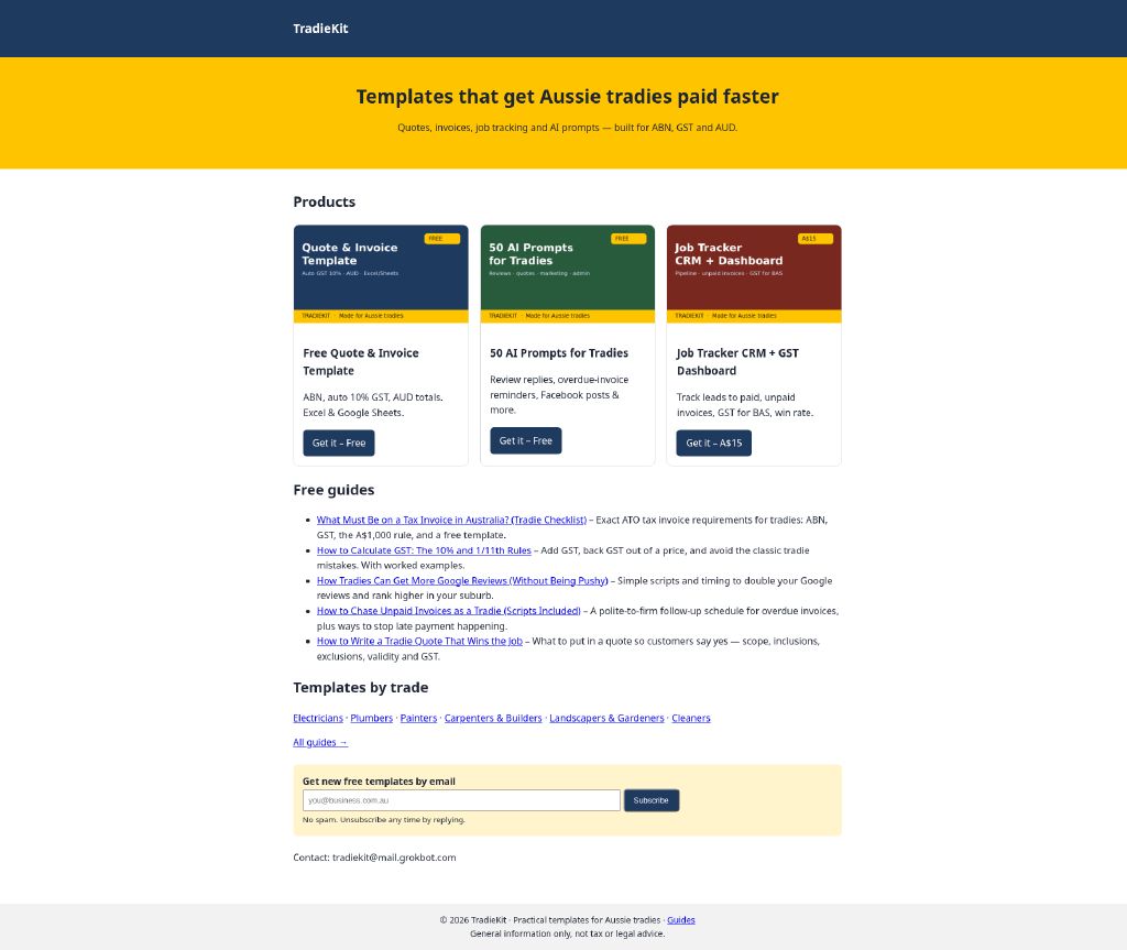 TradieKit screenshot