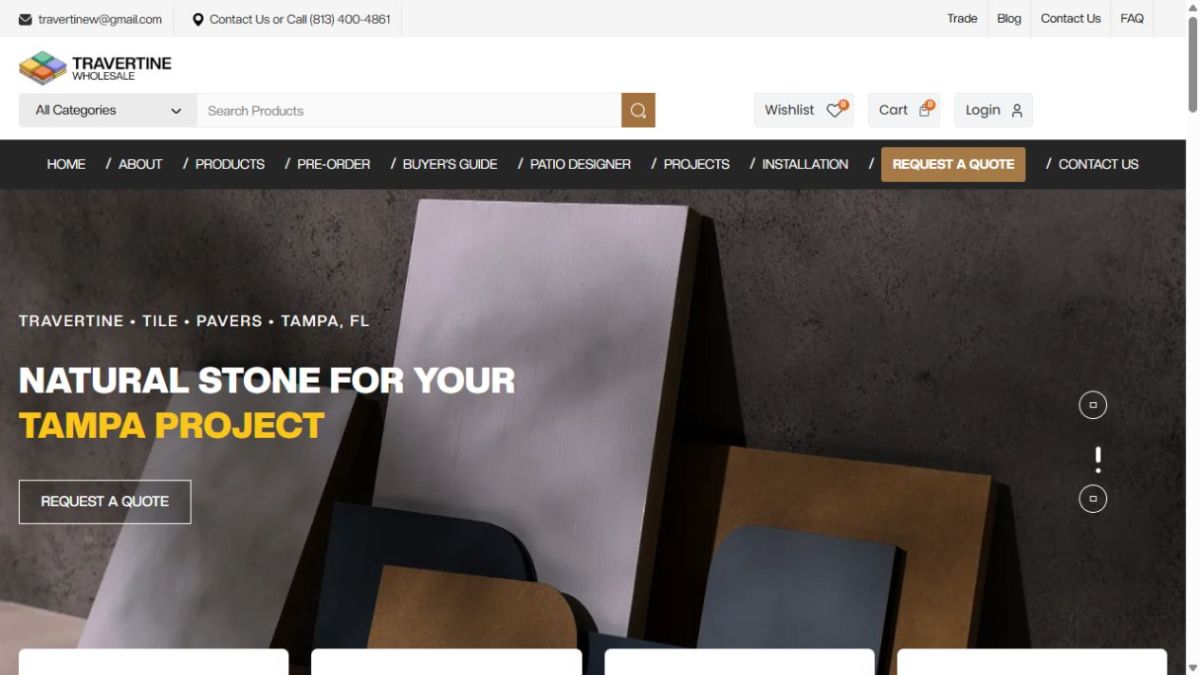 Travertine Wholesale screenshot
