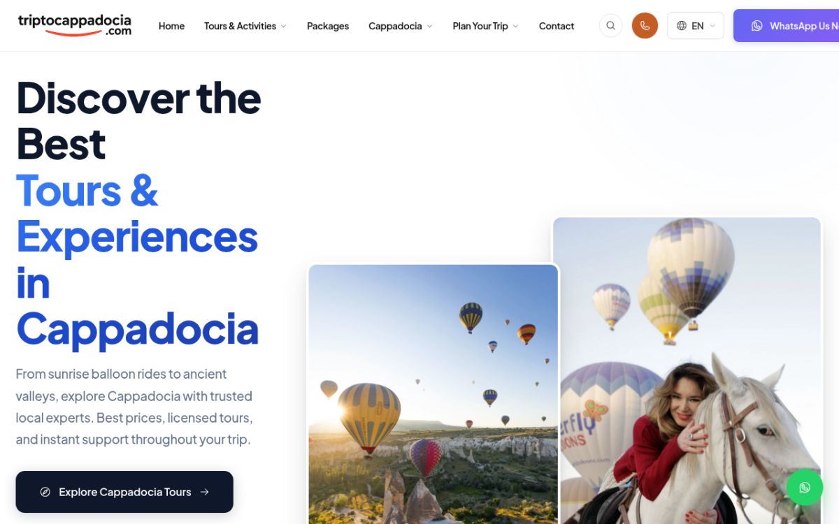 Trip to Cappadocia DMC website screenshot