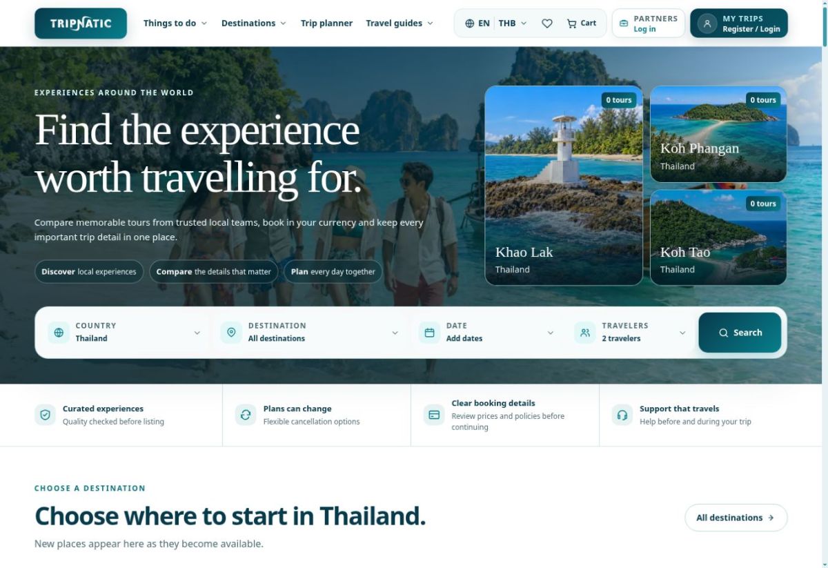 Tripnatic website screenshot
