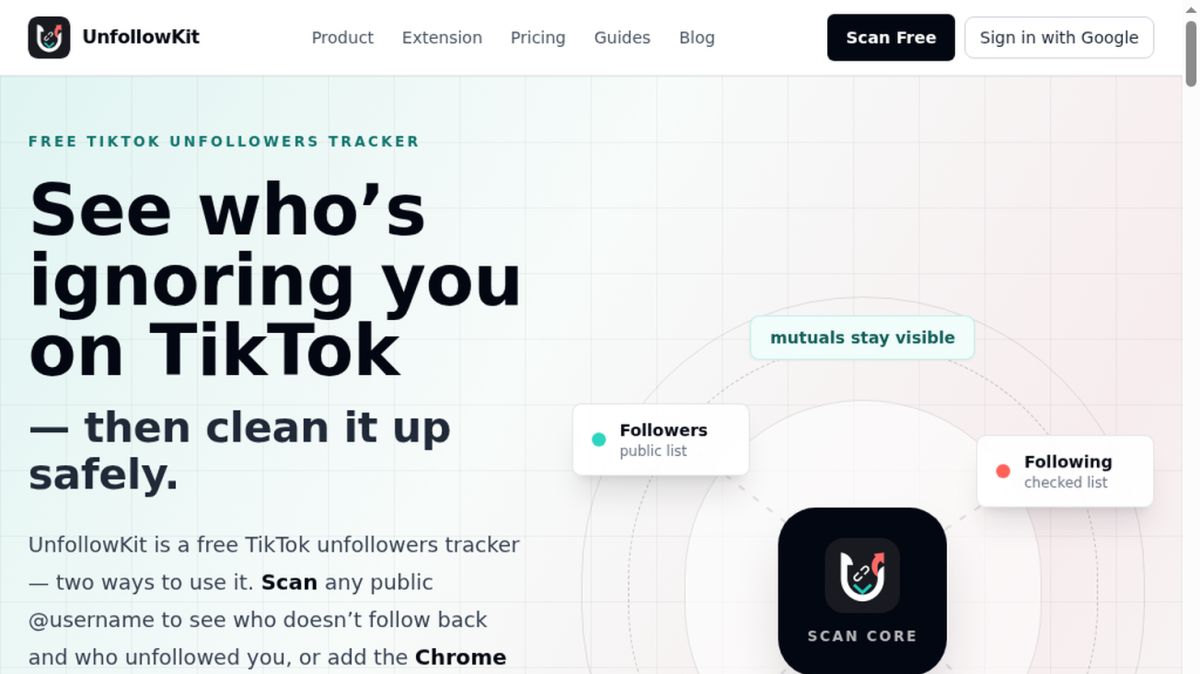 UnfollowKit website screenshot