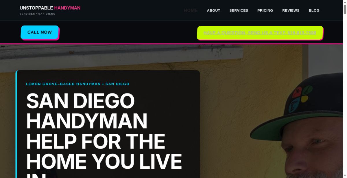 Unstoppable Handyman Services website screenshot