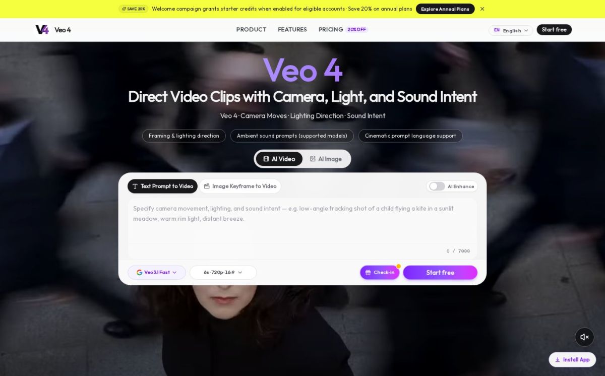Veo 4 website screenshot