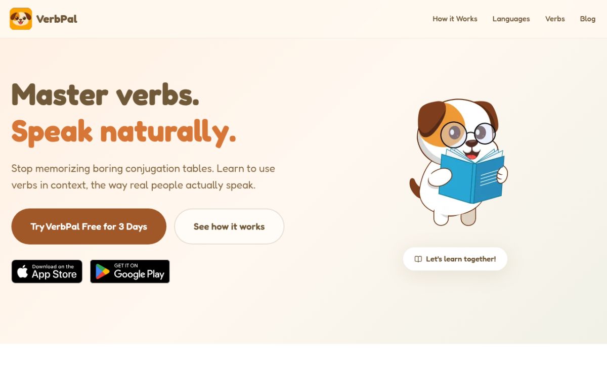 VerbPal website screenshot