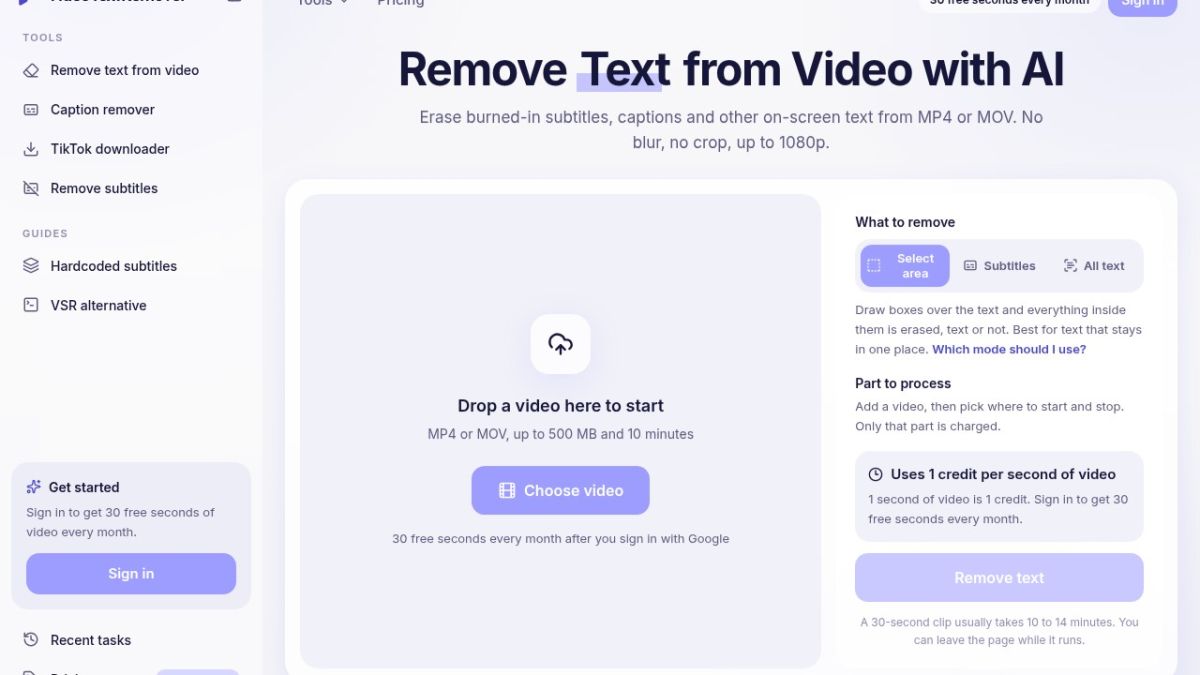 VideoTextRemover screenshot