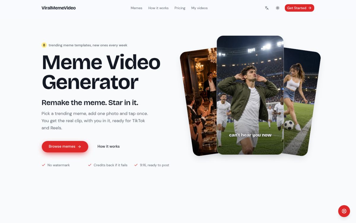ViralMemeVideo website screenshot