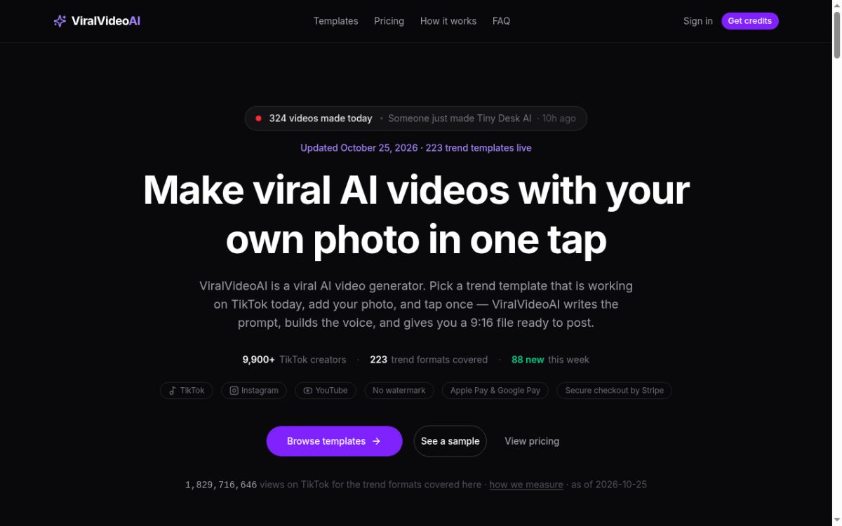 ViralVideoAI screenshot