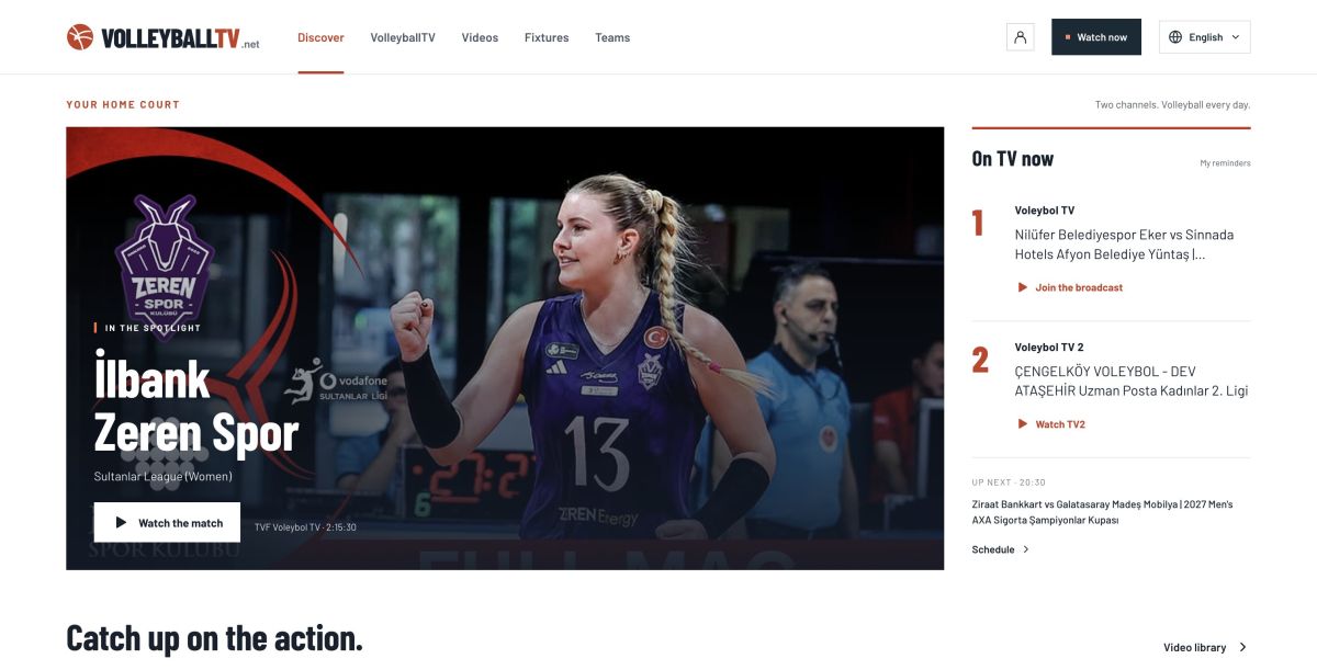 VolleyballTV.net website screenshot