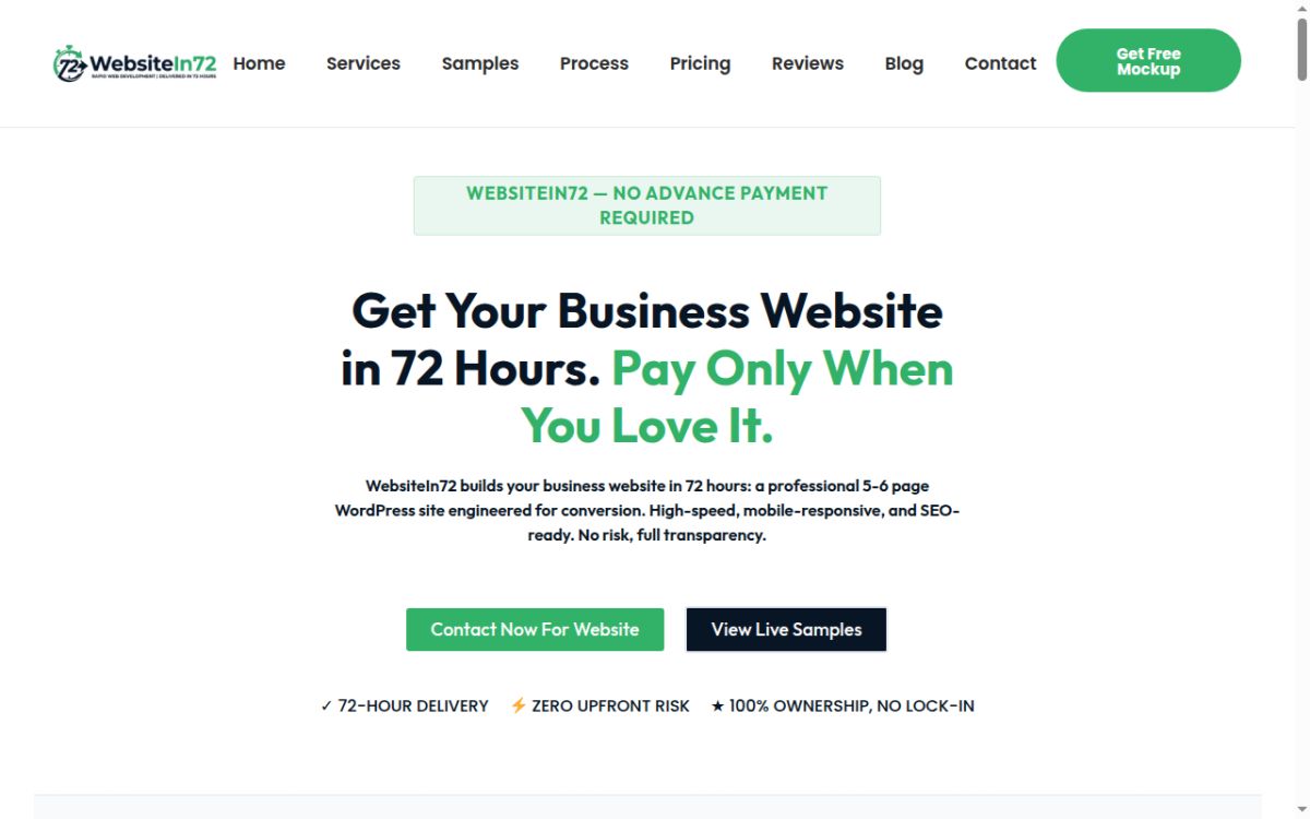 websitein72.com website screenshot