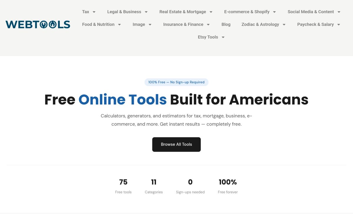 WebTools screenshot