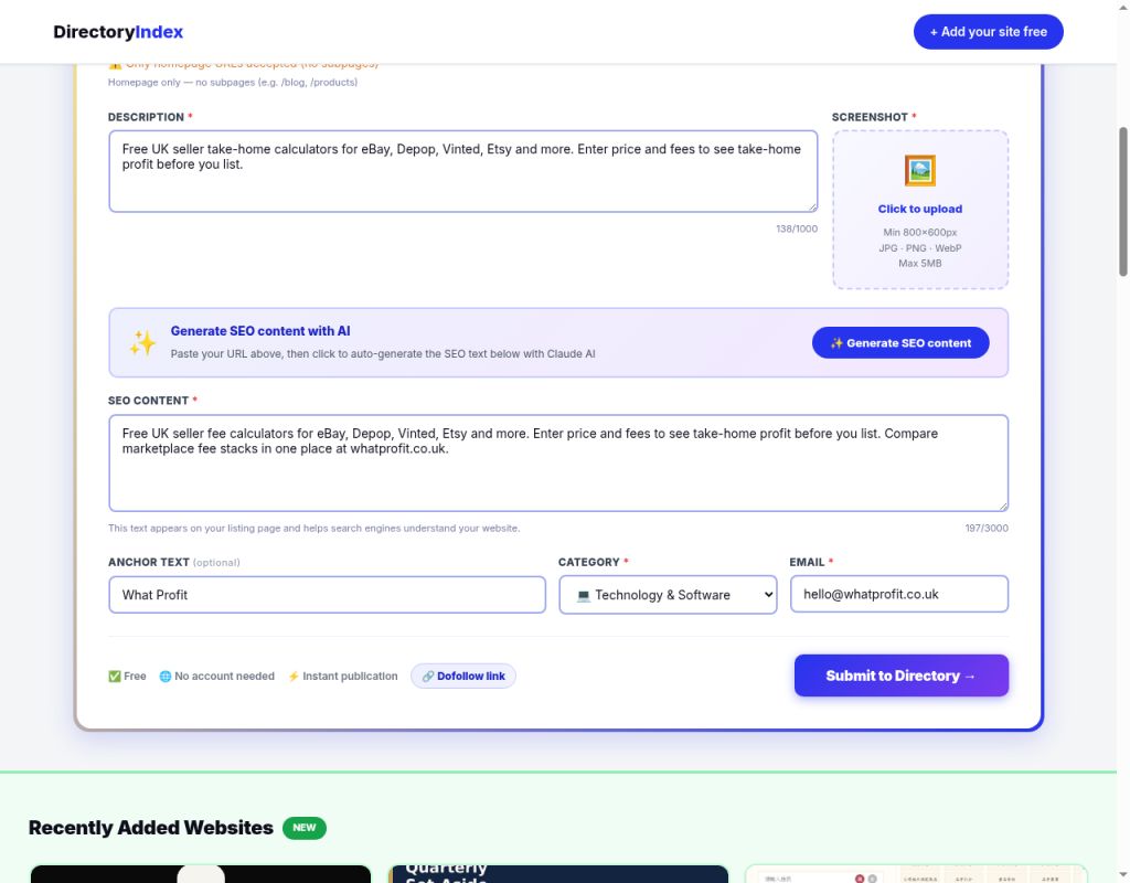 What Profit website screenshot
