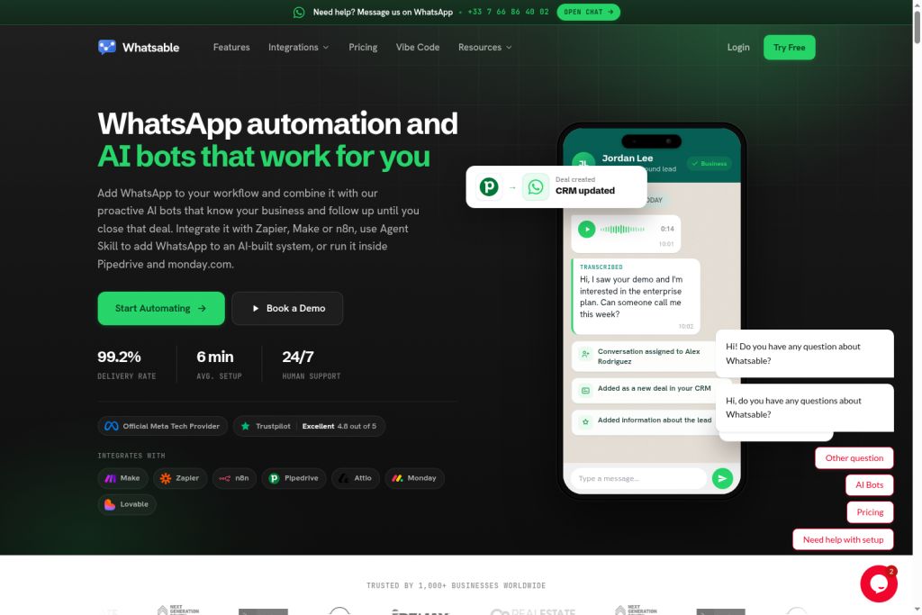 WhatsAble website screenshot
