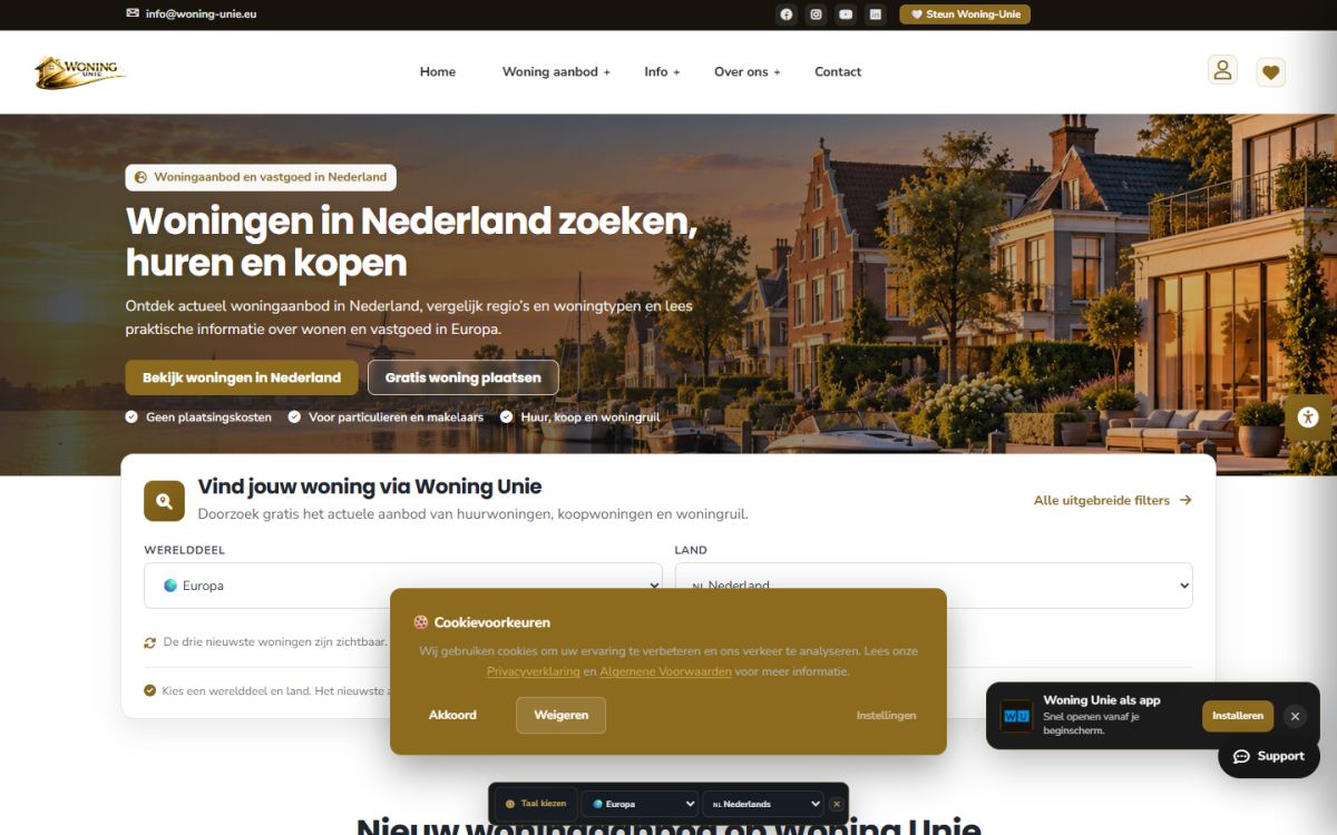 Woning Unie screenshot