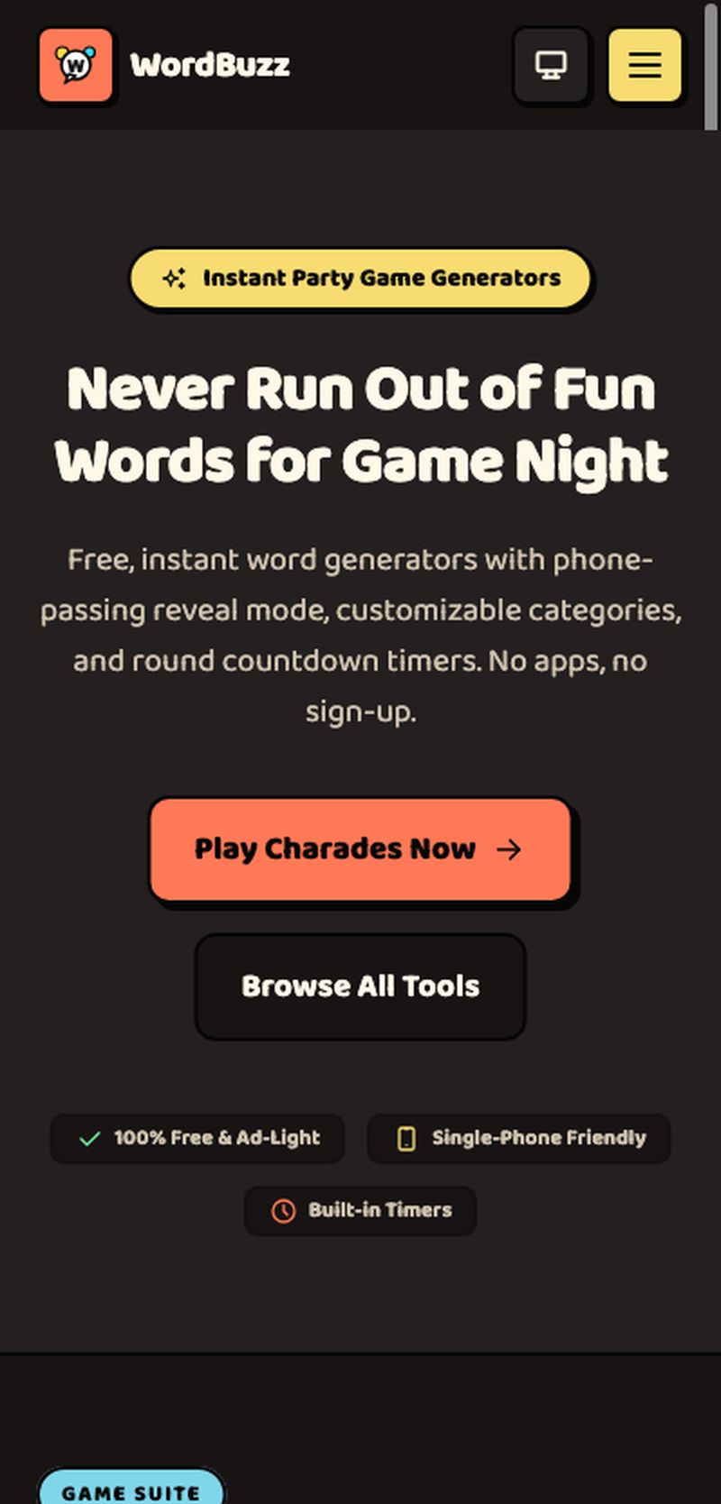 WordBuzz website screenshot