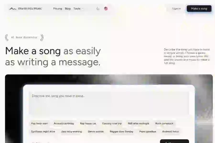 Words into Music screenshot