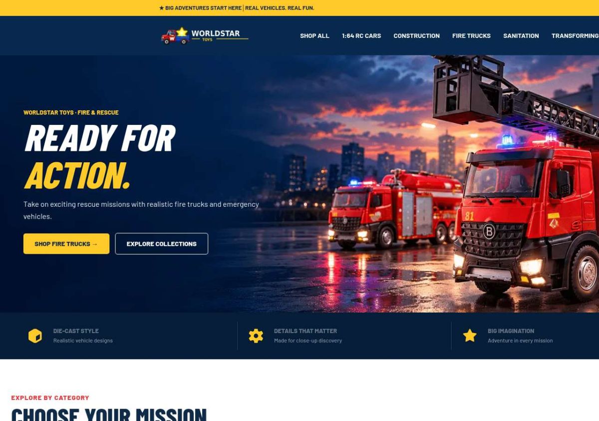 WORLDSTAR TOYS website screenshot