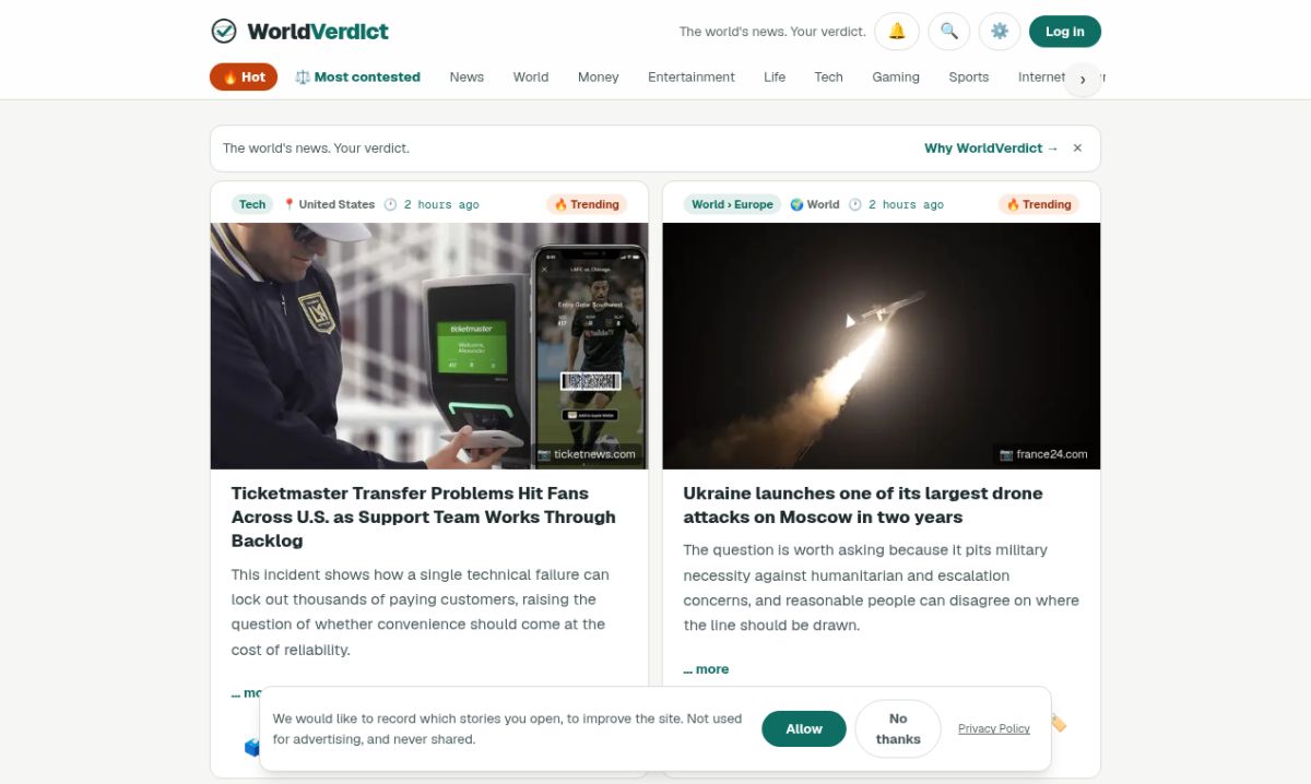 WorldVerdict website screenshot
