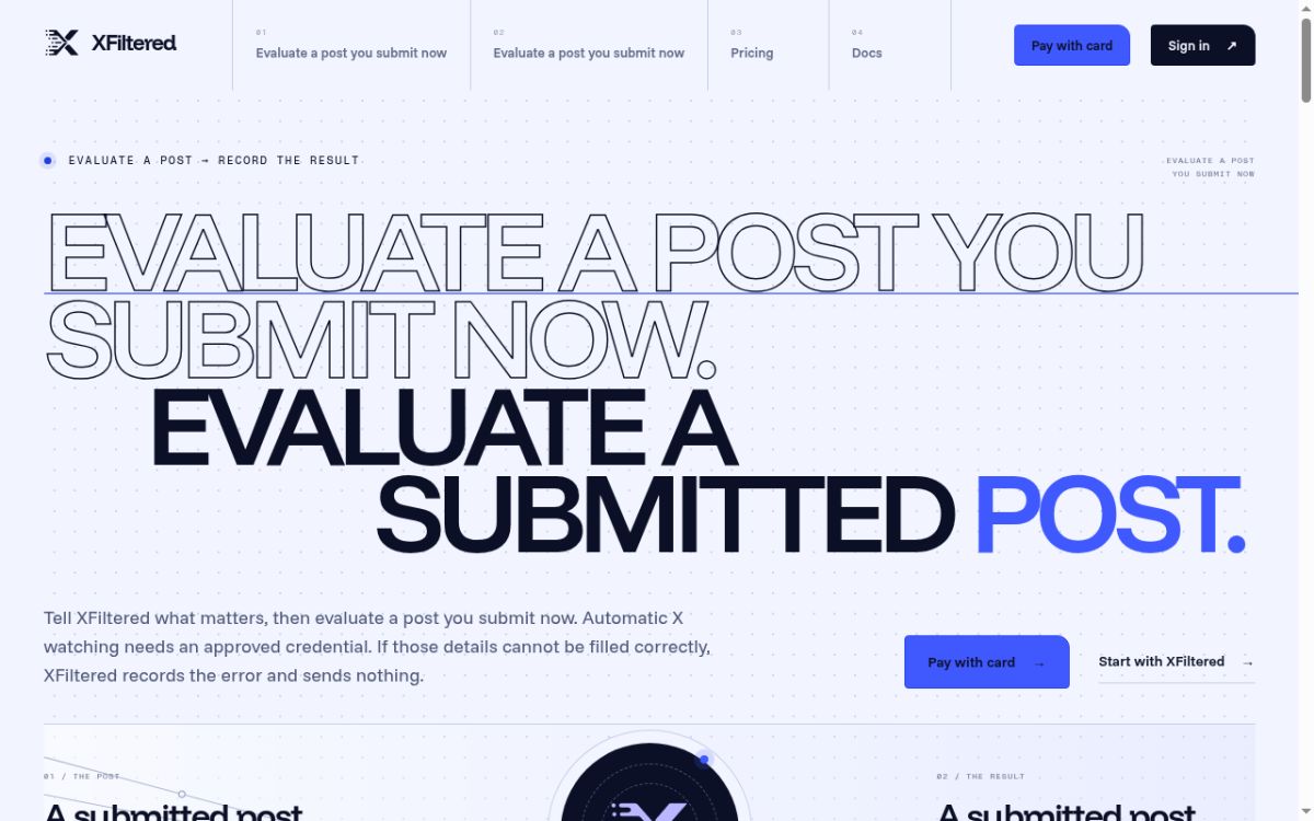 XFiltered website screenshot