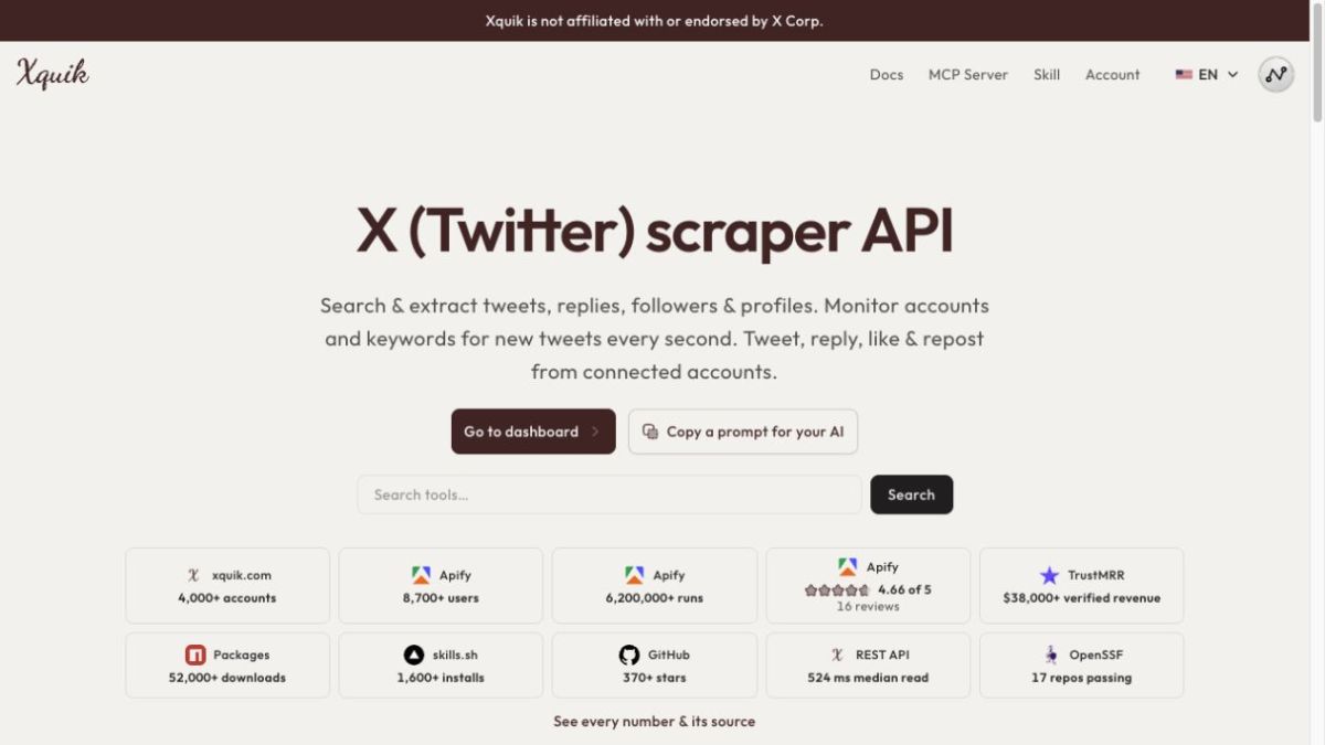 Xquik screenshot