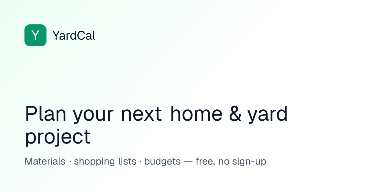 YardCal website screenshot