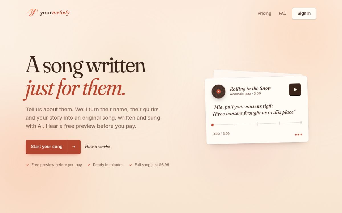 yourmelody website screenshot