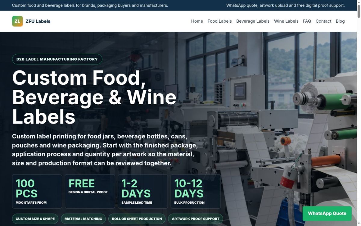 ZFU Labels Food and Beverage Labels screenshot