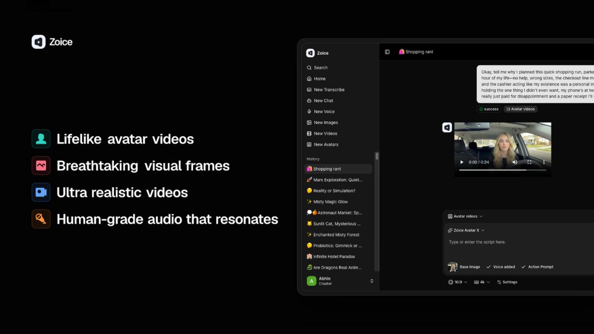Zoice screenshot