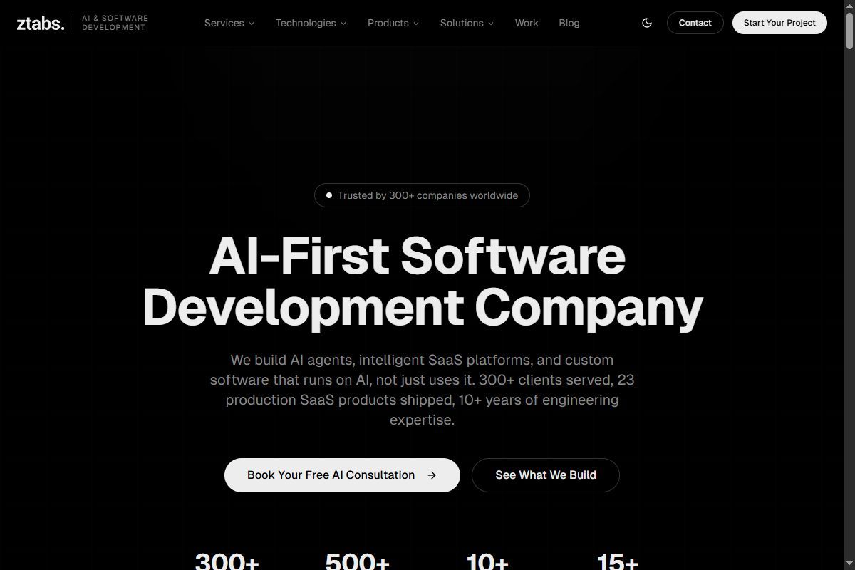 ZTABS website screenshot